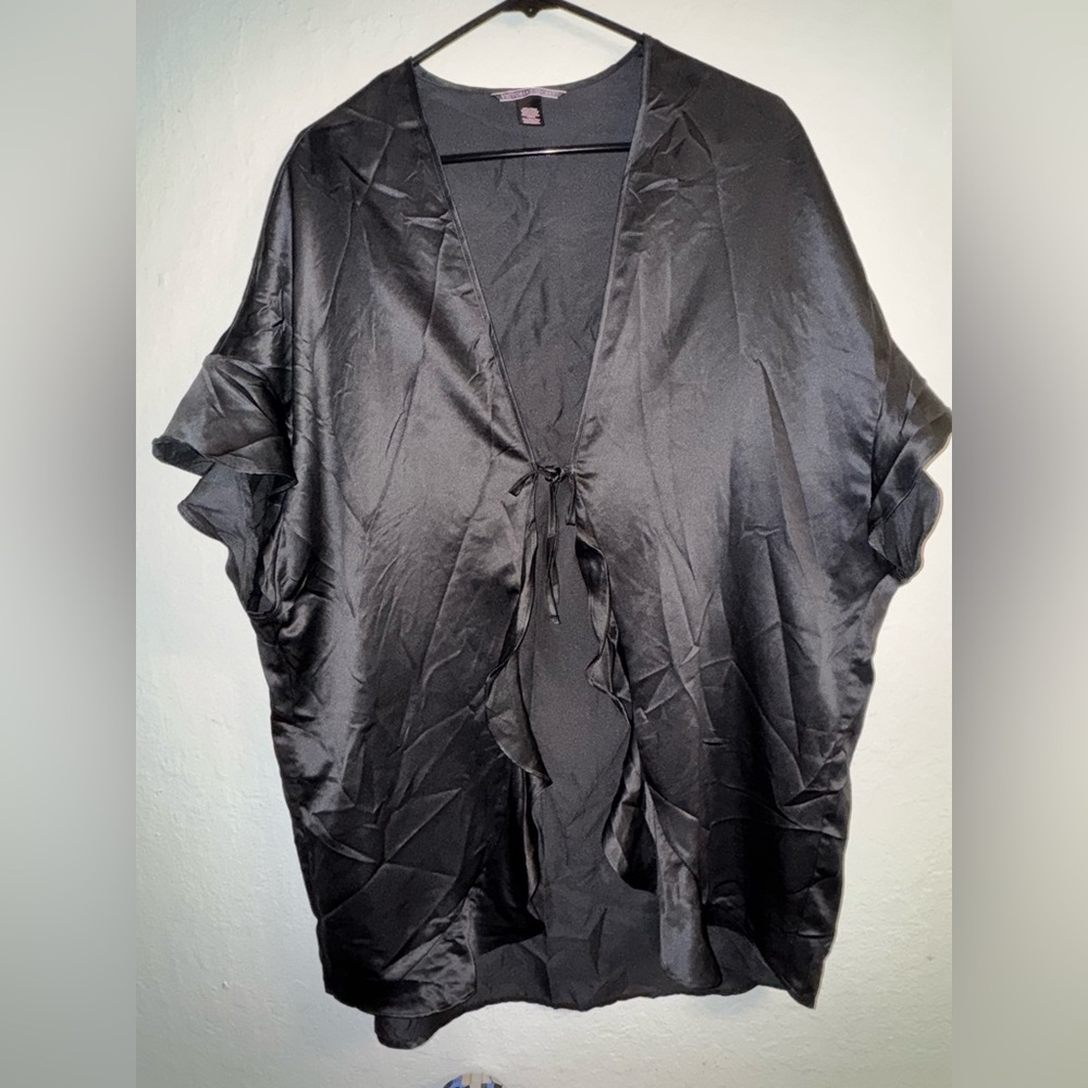 Victoria secret Elegant Black Satin Kimono Top